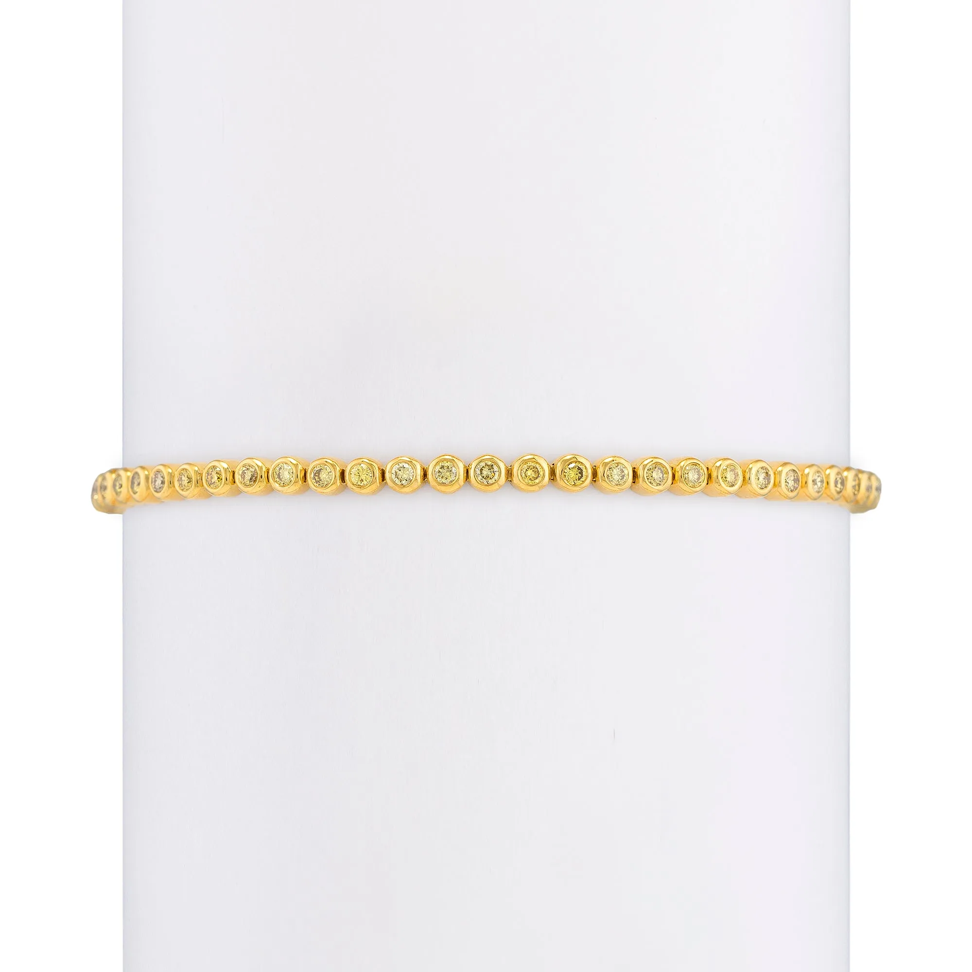 Small Classic Straight Row Yellow Diamond Bracelet