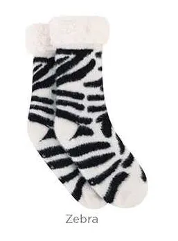 Snoozies! Women's Animal Trop Sherpa Tall Socks | Choice of 3 Animal Prints