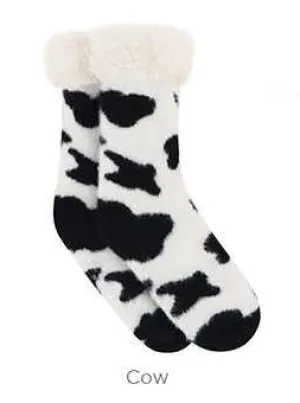 Snoozies! Women's Animal Trop Sherpa Tall Socks | Choice of 3 Animal Prints