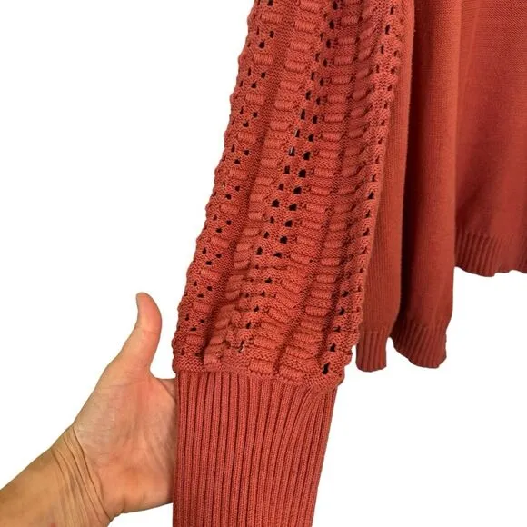 Soft Surroundings Women's Hollyhock Cropped Cardigan Open Front Sweater Size L