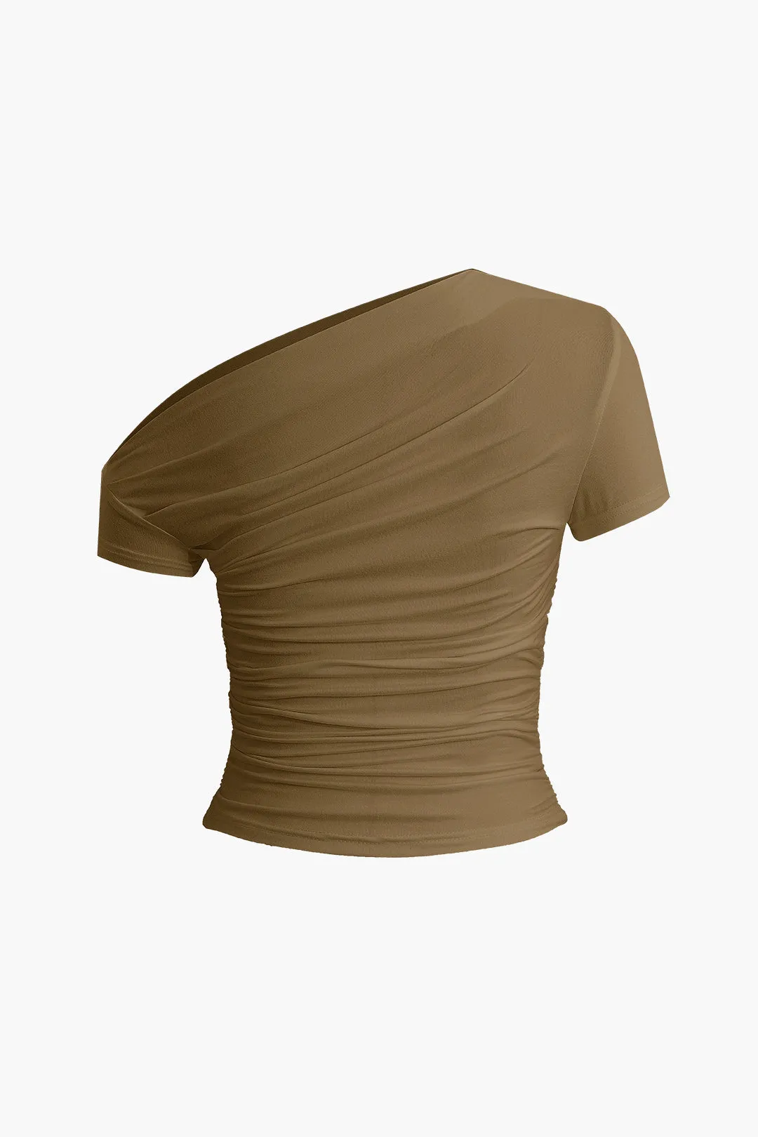 Sophia - Basic Asymmetrical Ruched Woman's T shirt