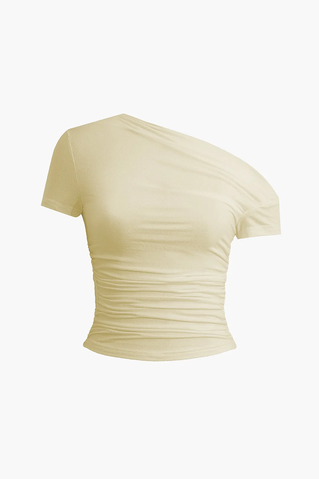 Sophia - Basic Asymmetrical Ruched Woman's T shirt