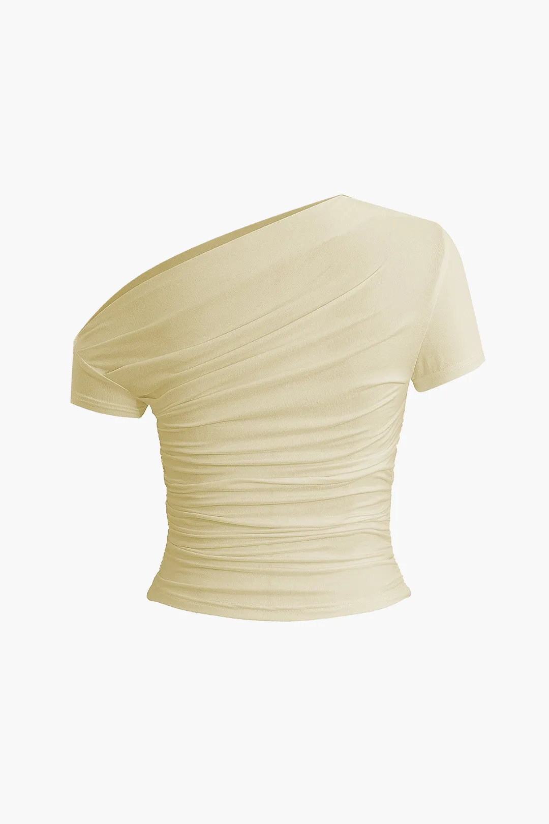 Sophia - Basic Asymmetrical Ruched Woman's T shirt