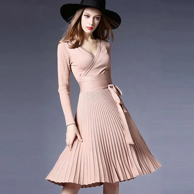 Sophisticated New Women's Solid Elegant Party Dress