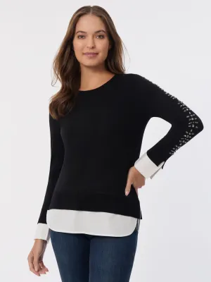 Sparkle Accent Twofer Layered Look Top