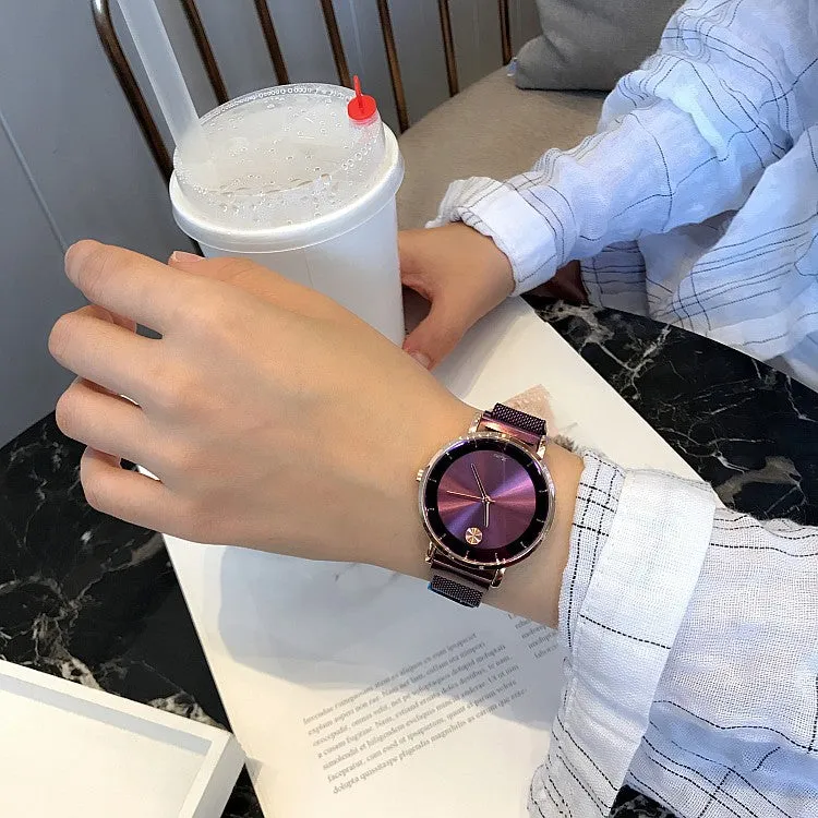 Starry Pattern Mesh Strap Women's Watch