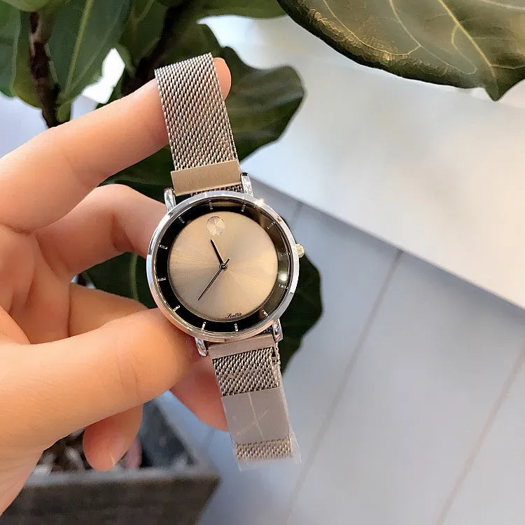 Starry Pattern Mesh Strap Women's Watch