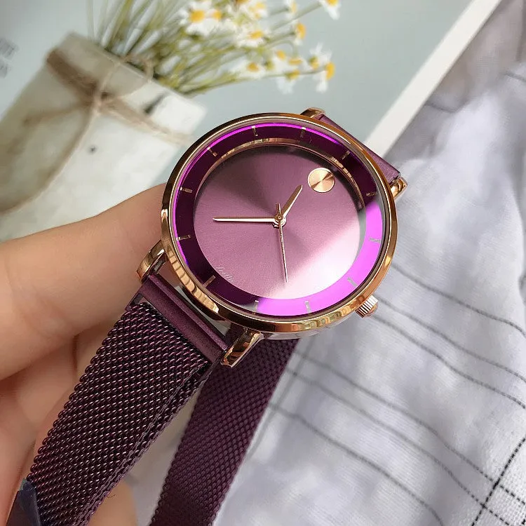 Starry Pattern Mesh Strap Women's Watch