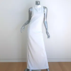 STAUD Shannon Chain-Embellished Open Back Maxi Dress White Knit Size Medium