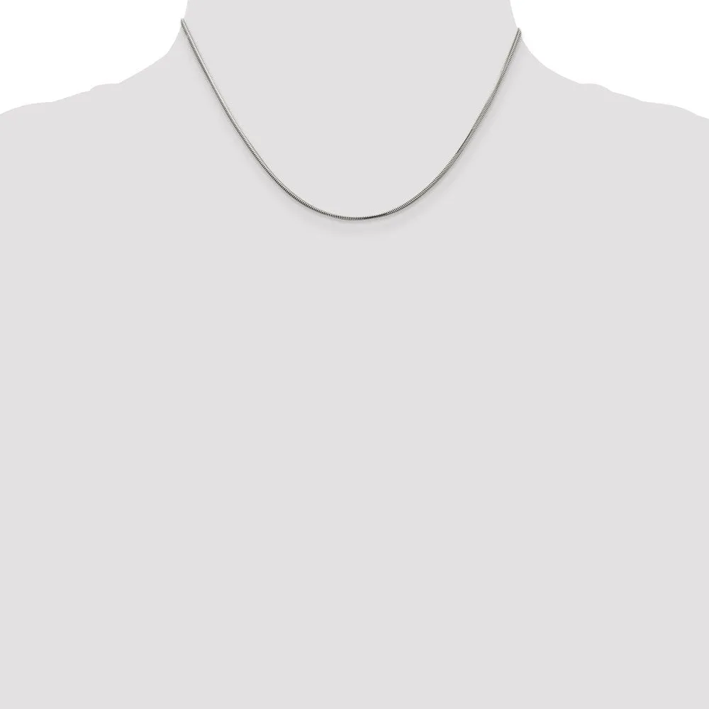 Sterling Silver 1.5mm Diamond-cut Flat Snake Chain