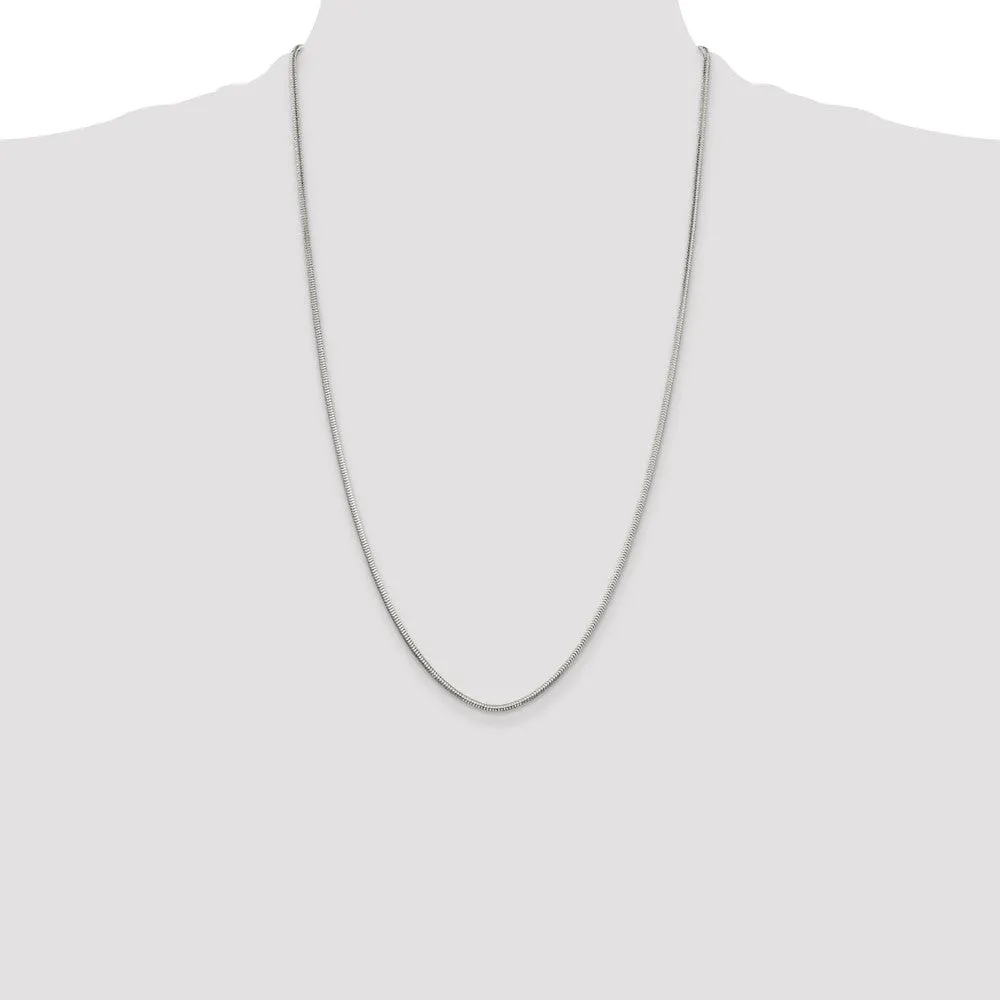 Sterling Silver 2mm Diamond-cut Snake Chain