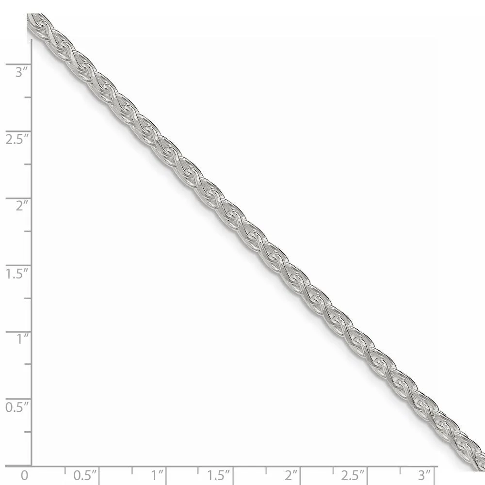 Sterling Silver 3.5mm Diamond-cut Round Spiga Chain