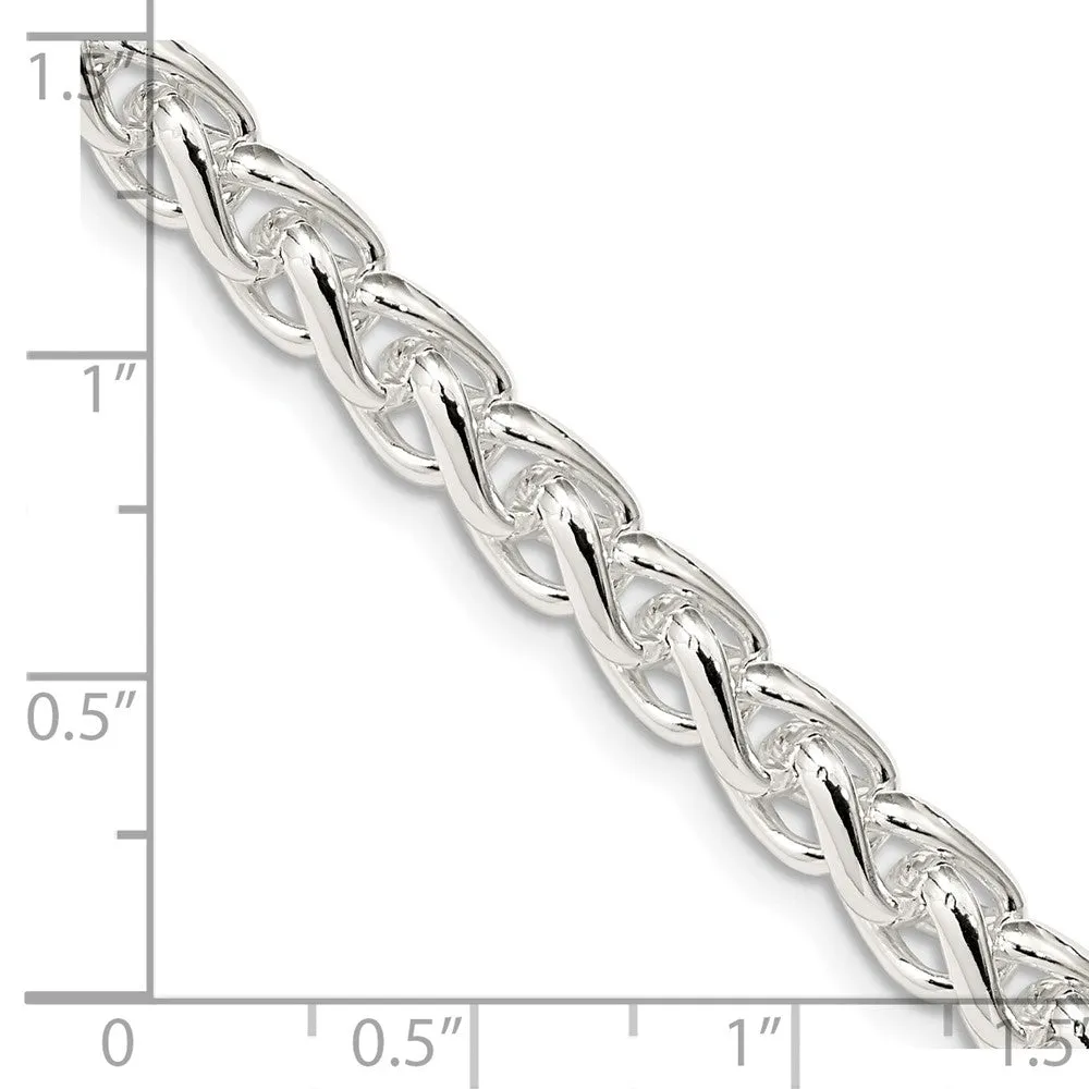 Sterling Silver 6mm Round Spiga Chain