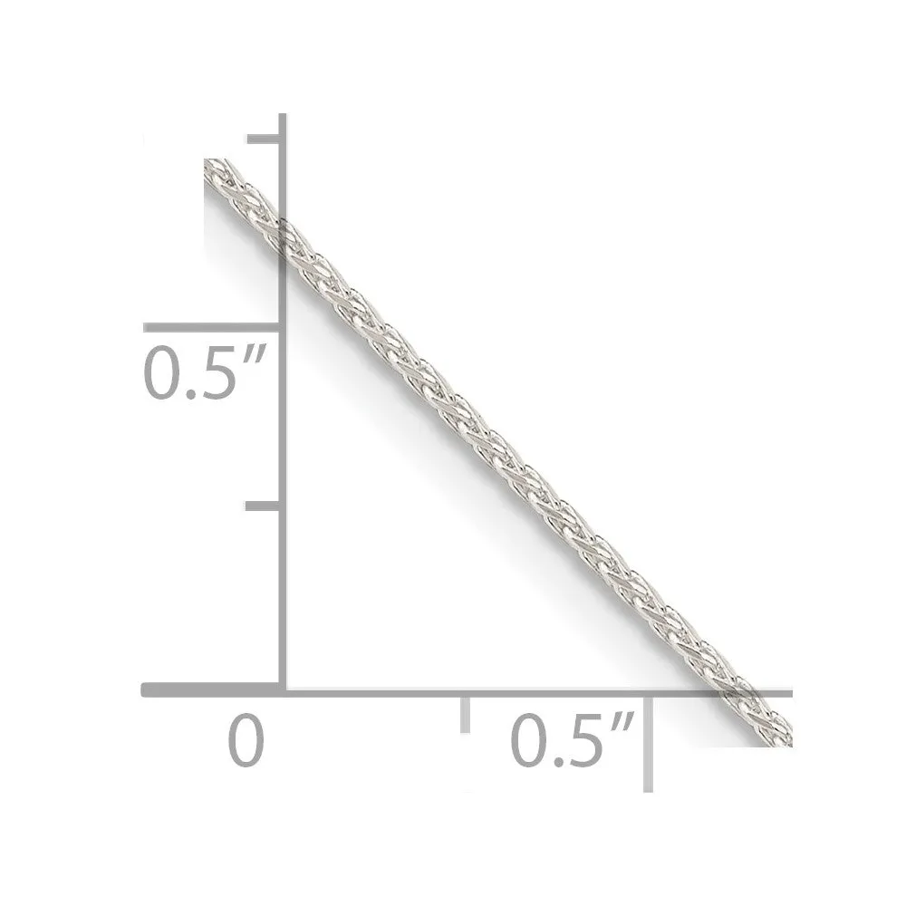 Sterling Silver .95mm Diamond-cut Round Spiga Chain