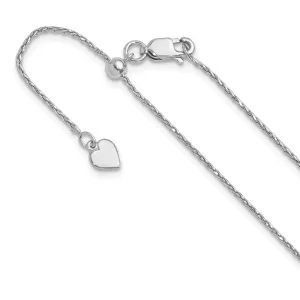 Sterling Silver Adjustable 1.1mm Dimond-cut Spiga Chain