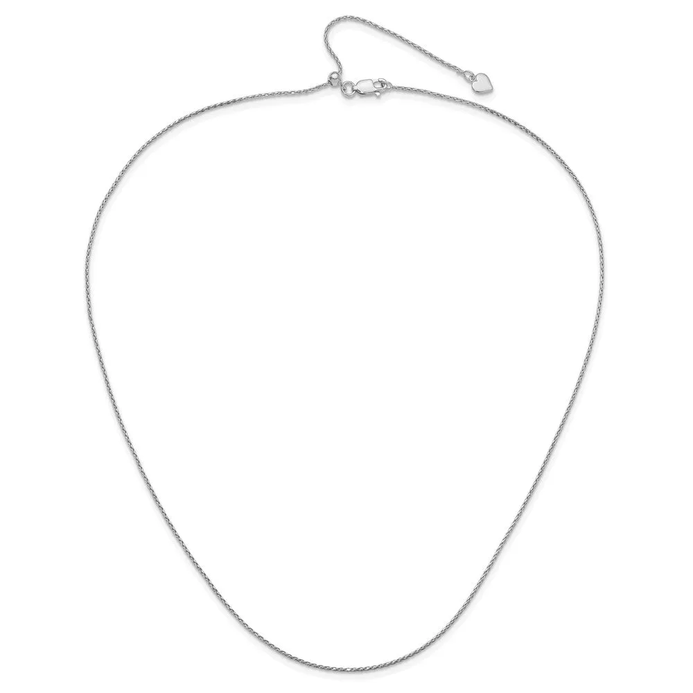Sterling Silver Adjustable 1.1mm Dimond-cut Spiga Chain