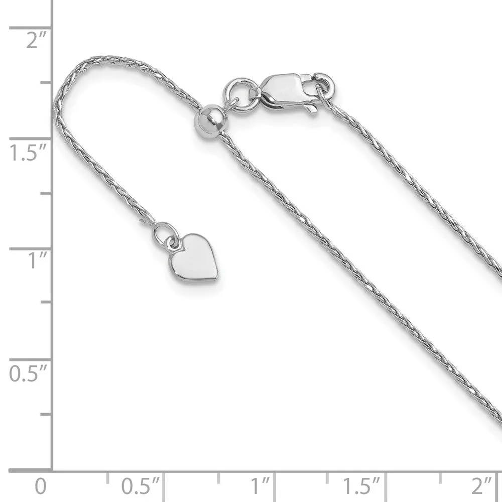 Sterling Silver Adjustable 1.1mm Dimond-cut Spiga Chain