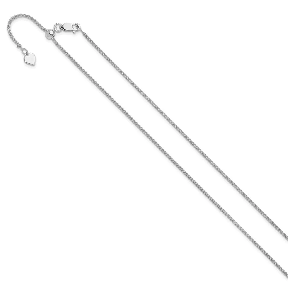 Sterling Silver Adjustable 1.5mm Spiga Chain