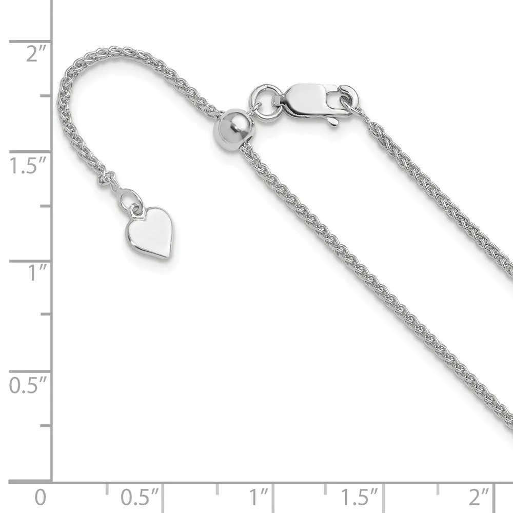 Sterling Silver Adjustable 1.5mm Spiga Chain
