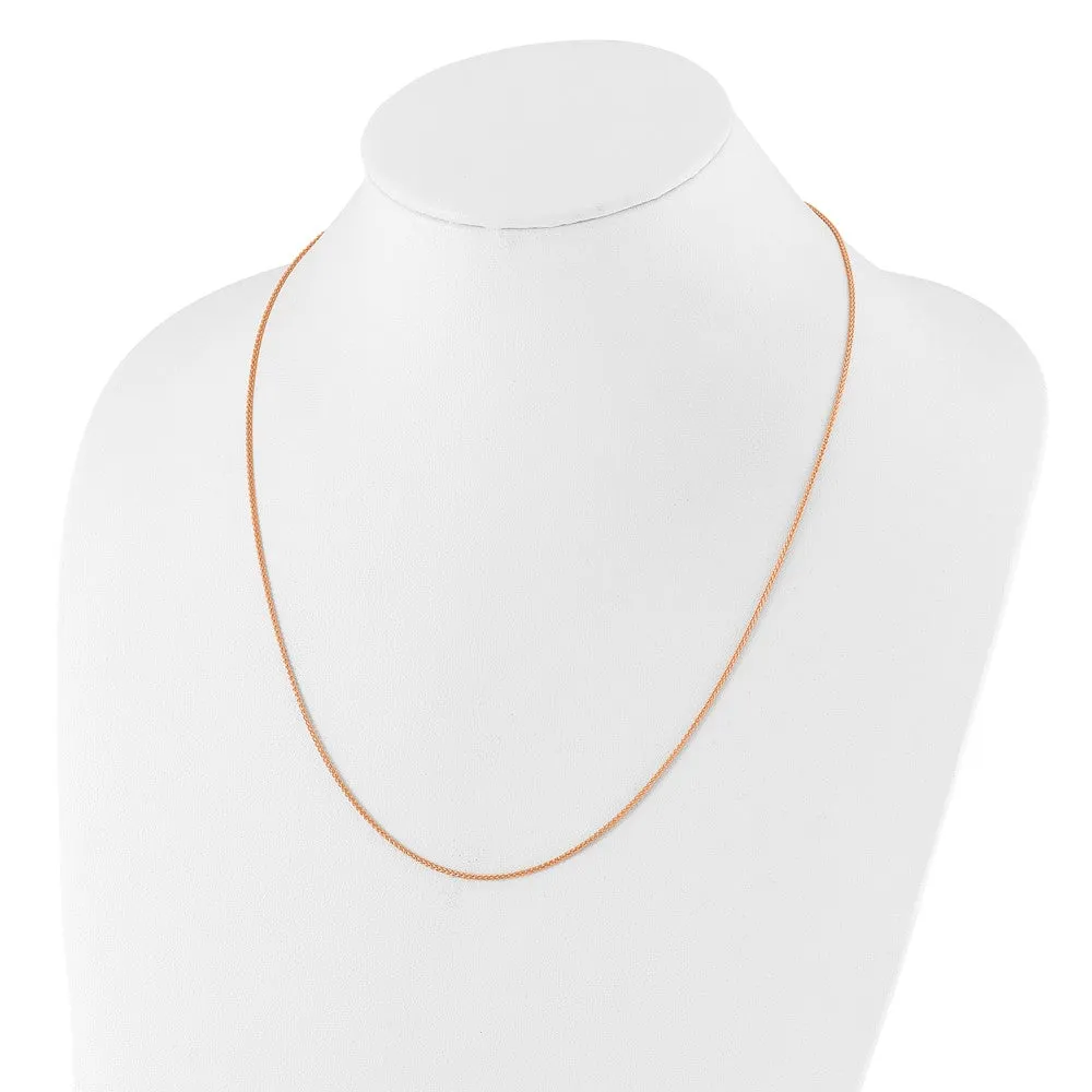 Sterling Silver Adjustable Rose Gold-plated 1.3mm Spiga Chain