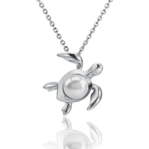 Sterling Silver Alamea Hawaii Honu Turtle Freshwater Pearl Pendant
