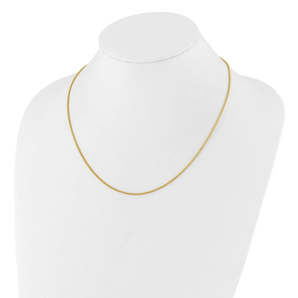 Sterling Silver Gold-plated Adjustable 1.5mm Spiga Chain