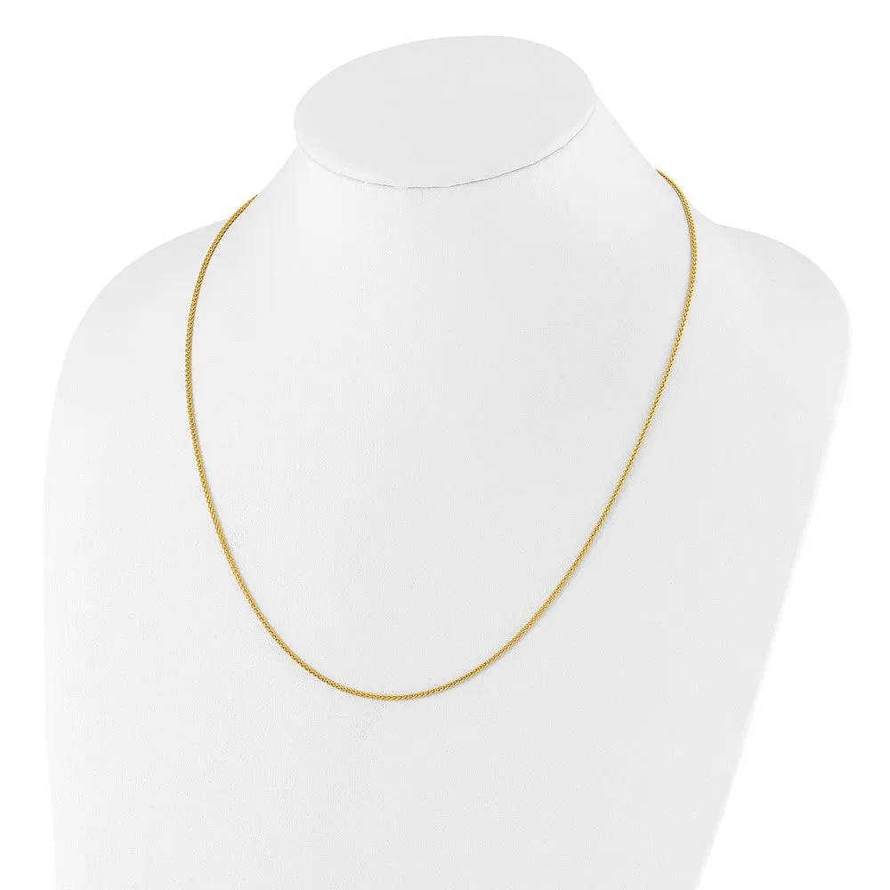 Sterling Silver Gold-plated Adjustable 1.5mm Spiga Chain
