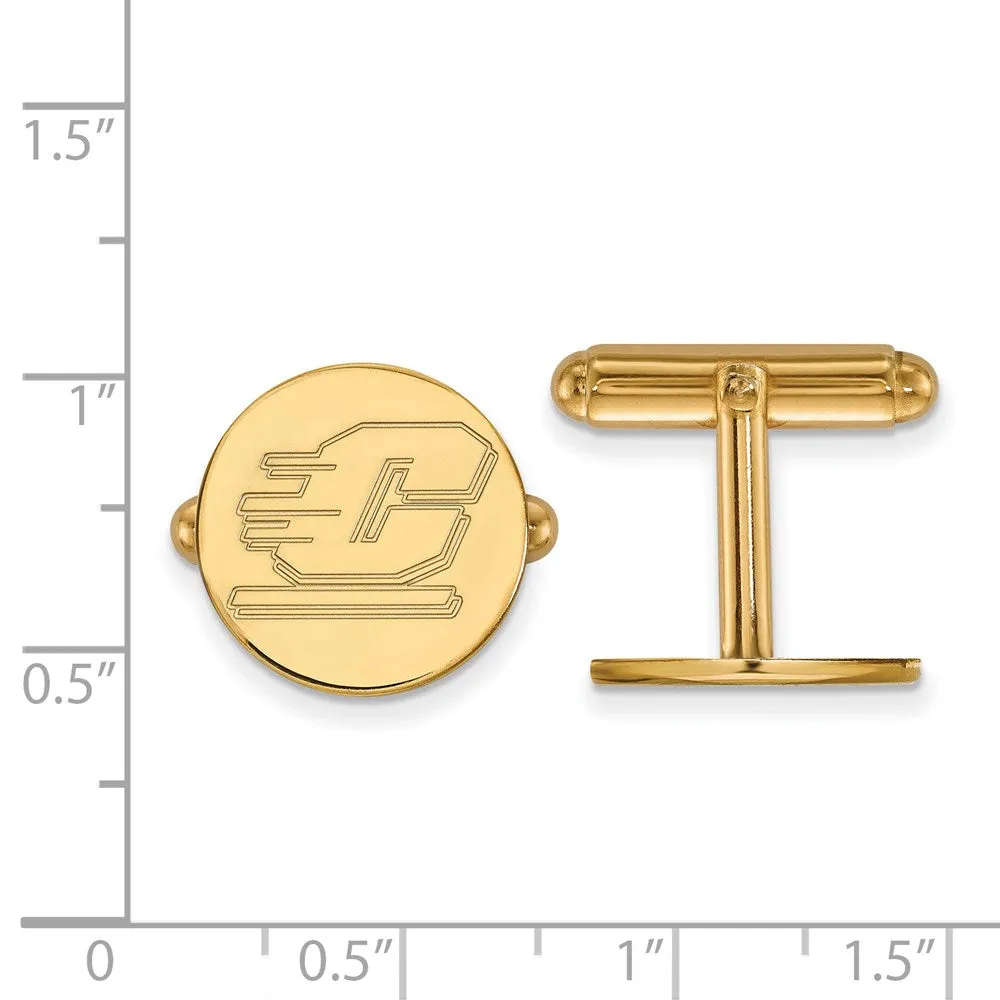 Sterling Silver Gold-plated Central Michigan University Letter C Cuff Links