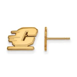 Sterling Silver Gold-plated Central Michigan University Letter C Extra Small Post Earrings