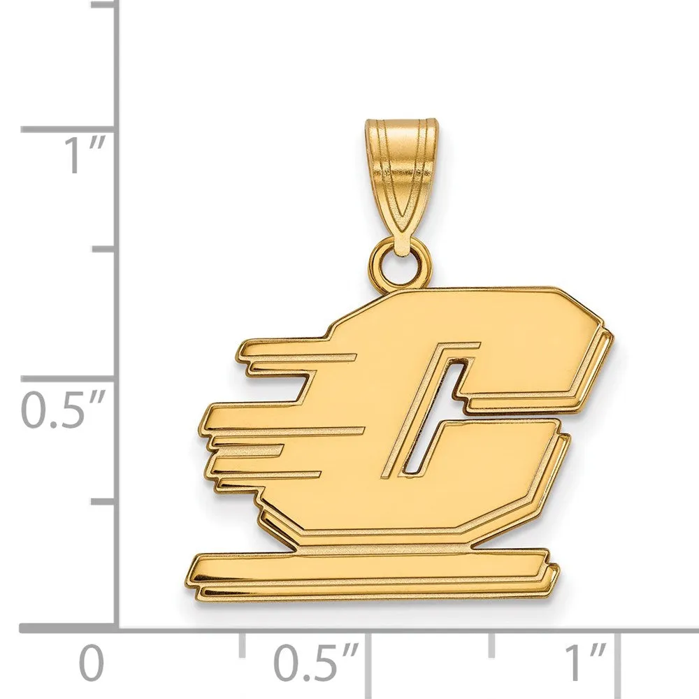 Sterling Silver Gold-plated Central Michigan University Letter C Medium Pendant