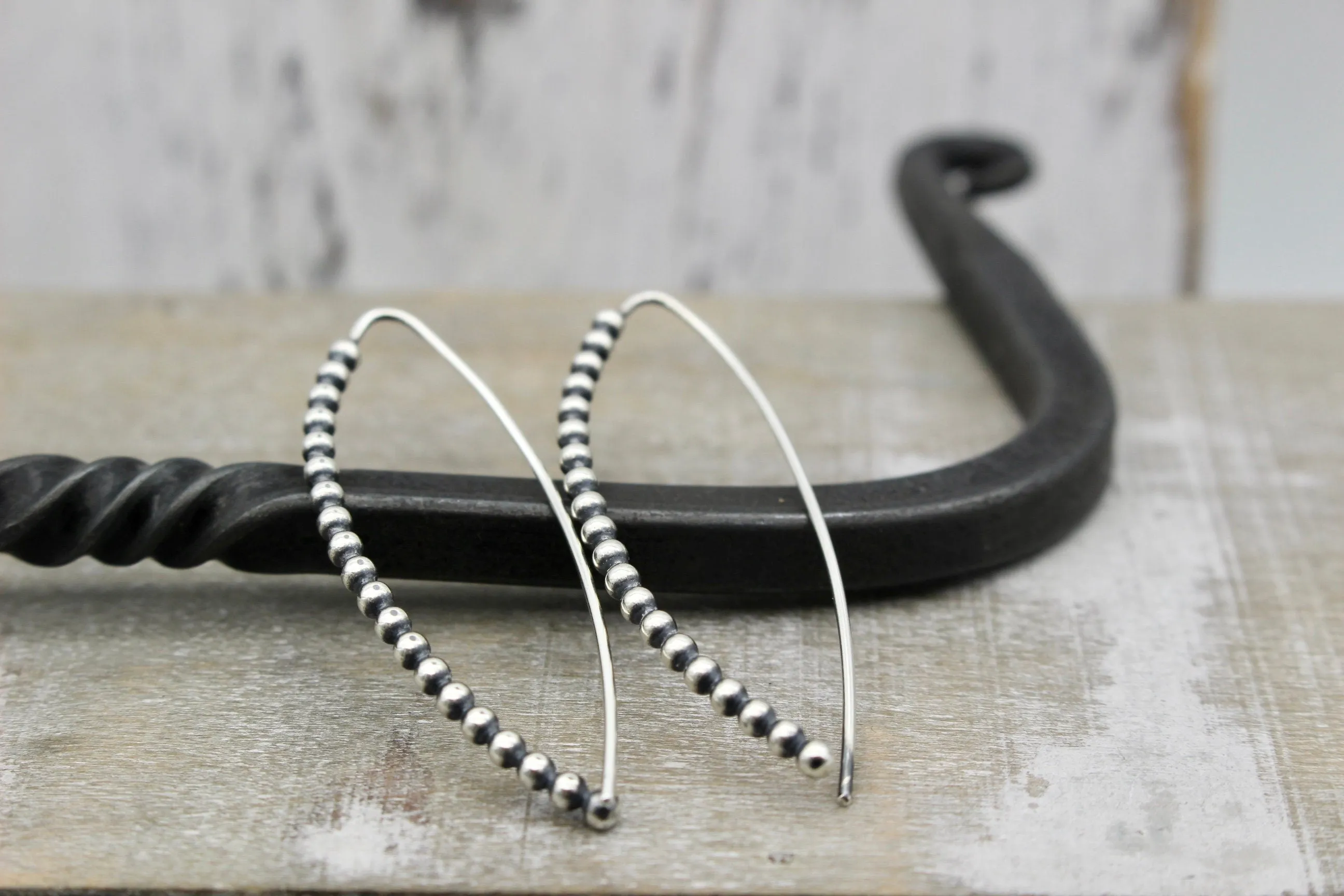 Sterling Silver Hairpin Hoop Earrings
