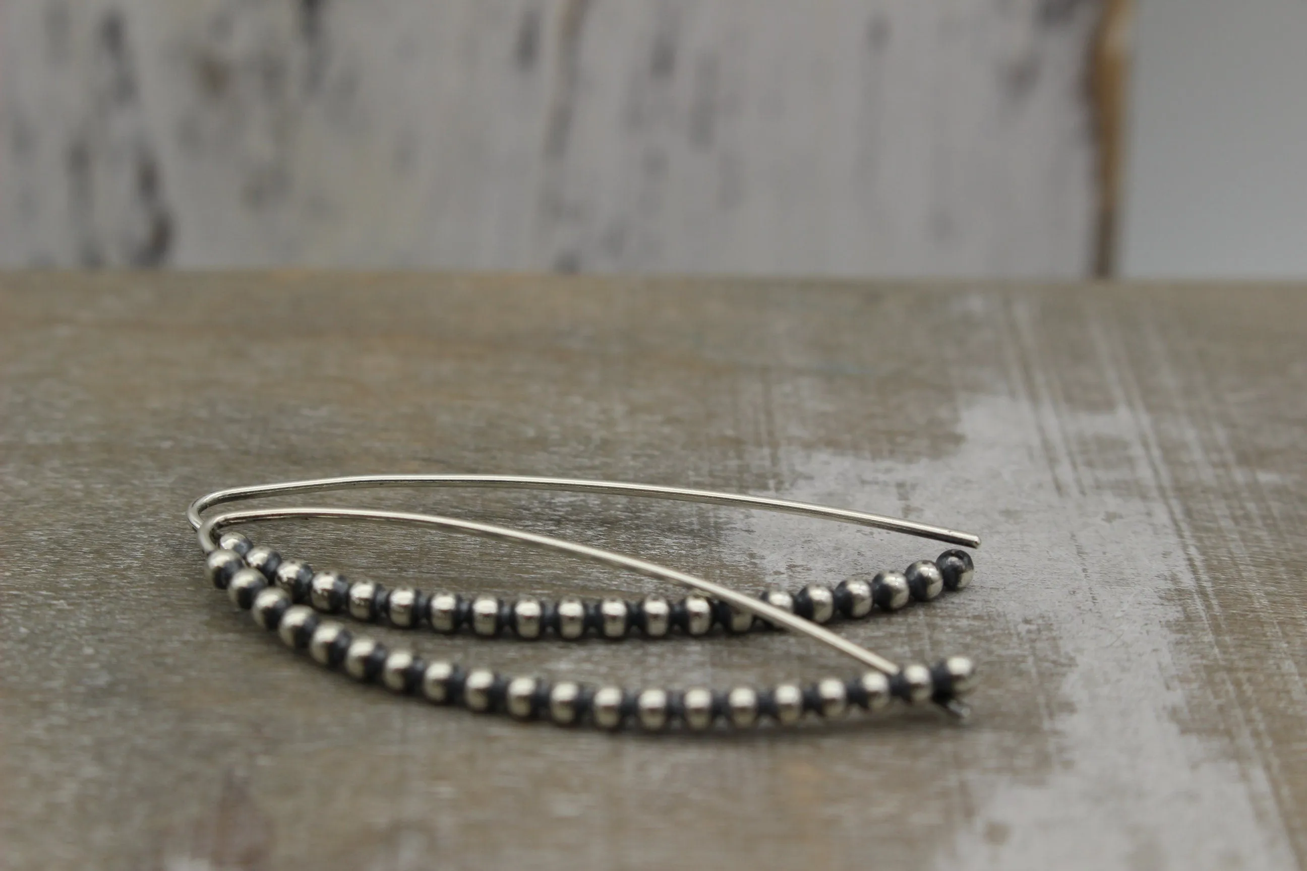 Sterling Silver Hairpin Hoop Earrings