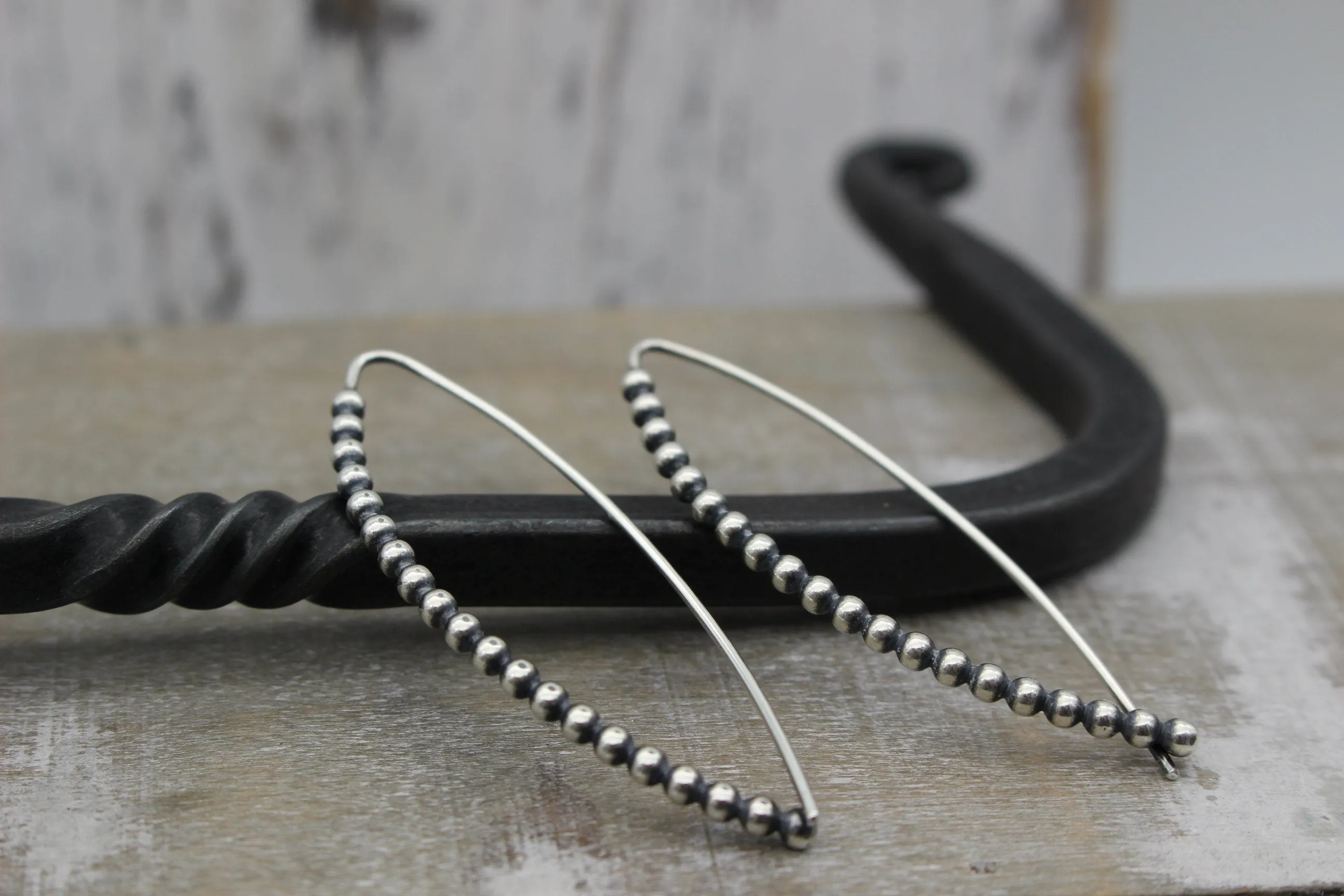 Sterling Silver Hairpin Hoop Earrings