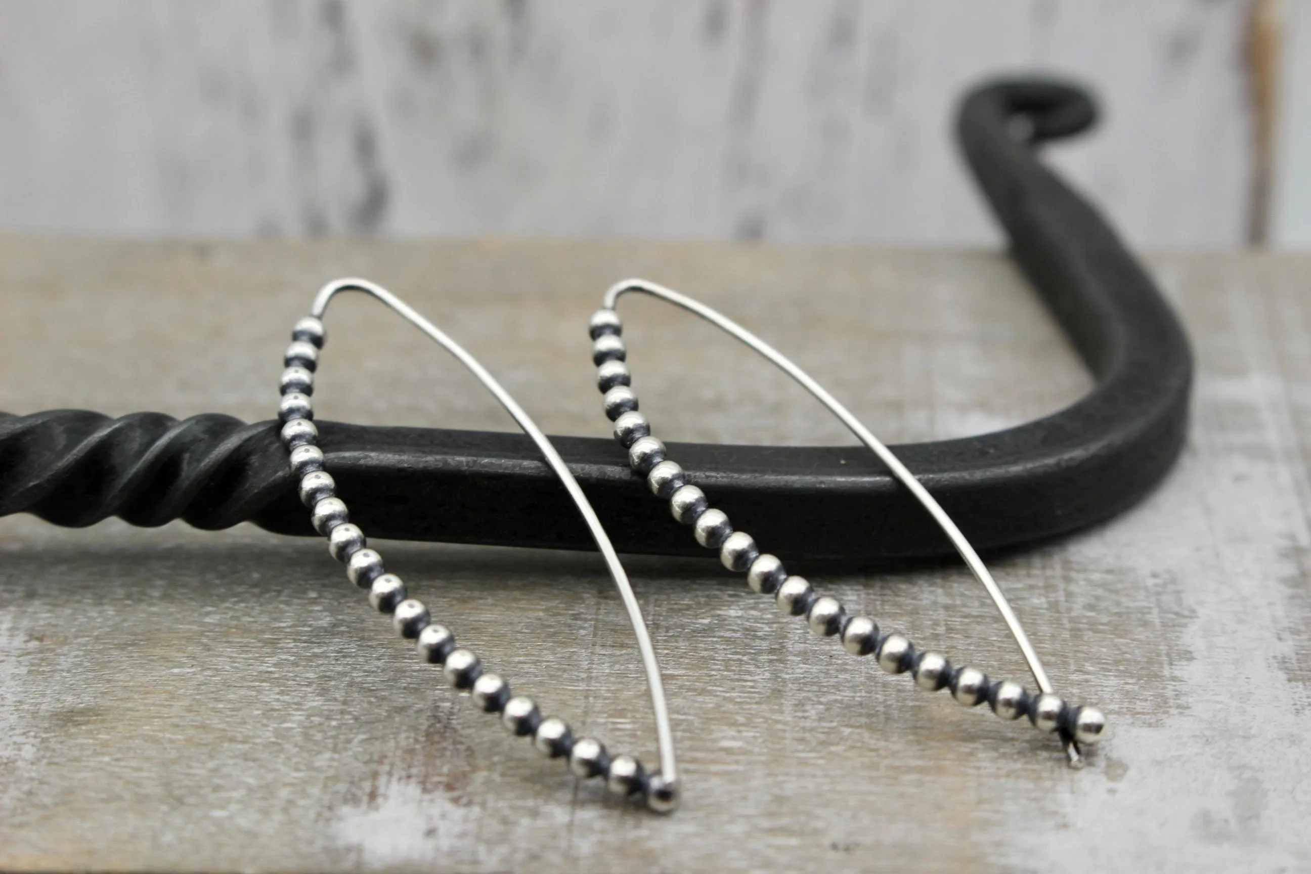 Sterling Silver Hairpin Hoop Earrings