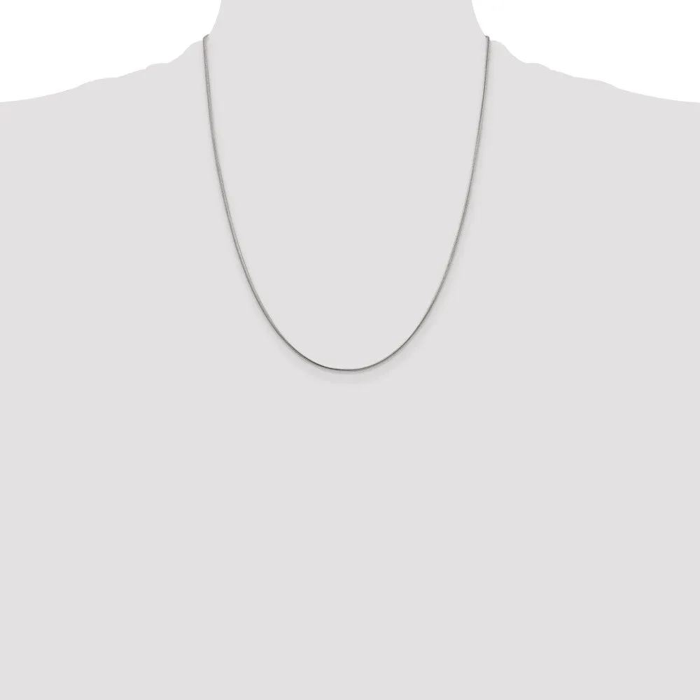 Sterling Silver Rhodium-plated 1mm Round Snake Chain