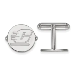 Sterling Silver Rhodium-plated Central Michigan University Letter C Cuff Links