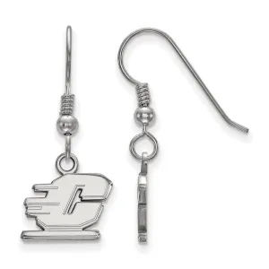 Sterling Silver Rhodium-plated Central Michigan University Letter C Extra Small Dangle Wire Earrings