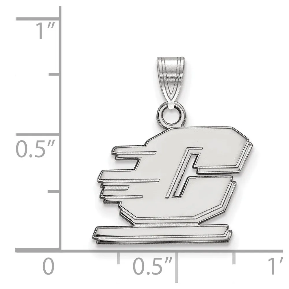 Sterling Silver Rhodium-plated Central Michigan University Letter C Small Pendant