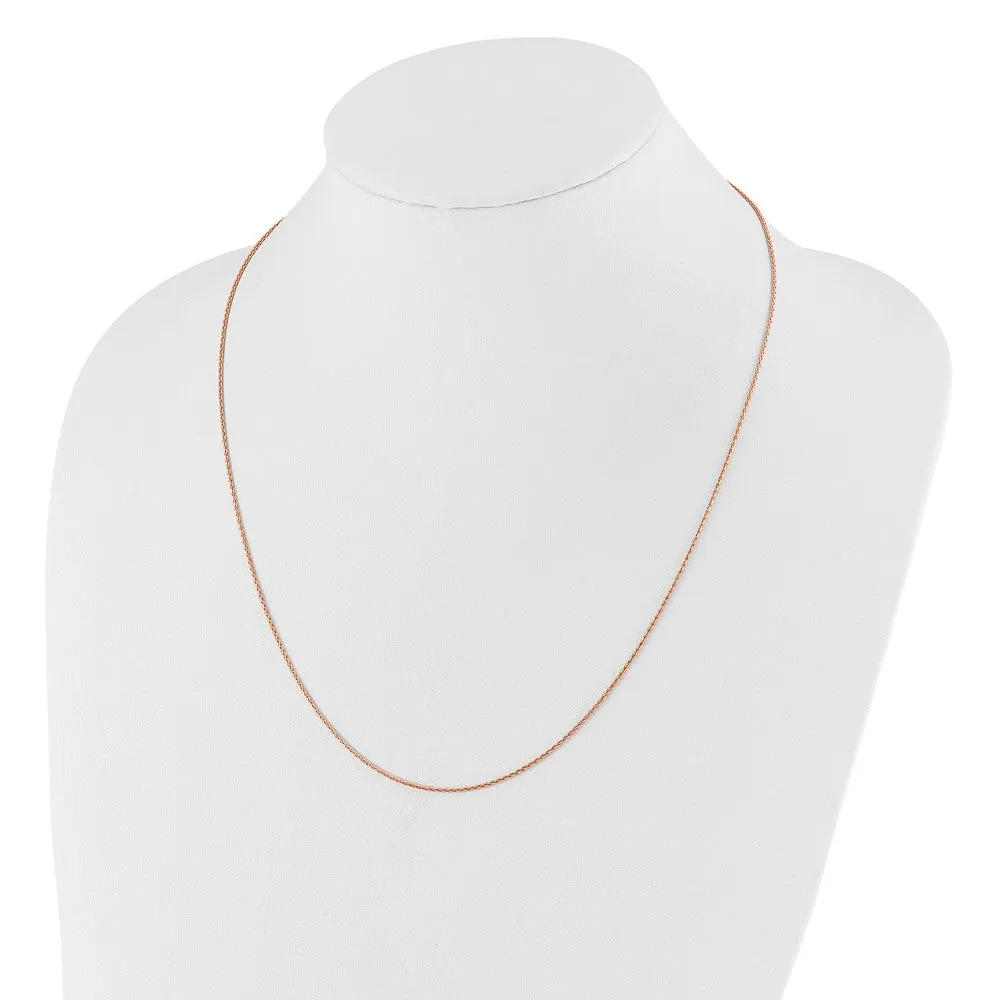 Sterling Silver Rose Gold-plated Adjustable 1.1mm Dimond-cut Spiga Chain