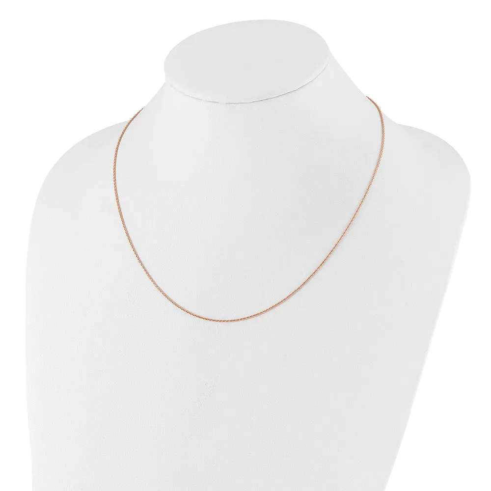 Sterling Silver Rose Gold-plated Adjustable 1.1mm Dimond-cut Spiga Chain