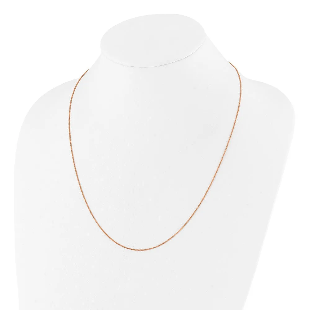 Sterling Silver Rose Gold-plated Adjustable 1mm Spiga Chain