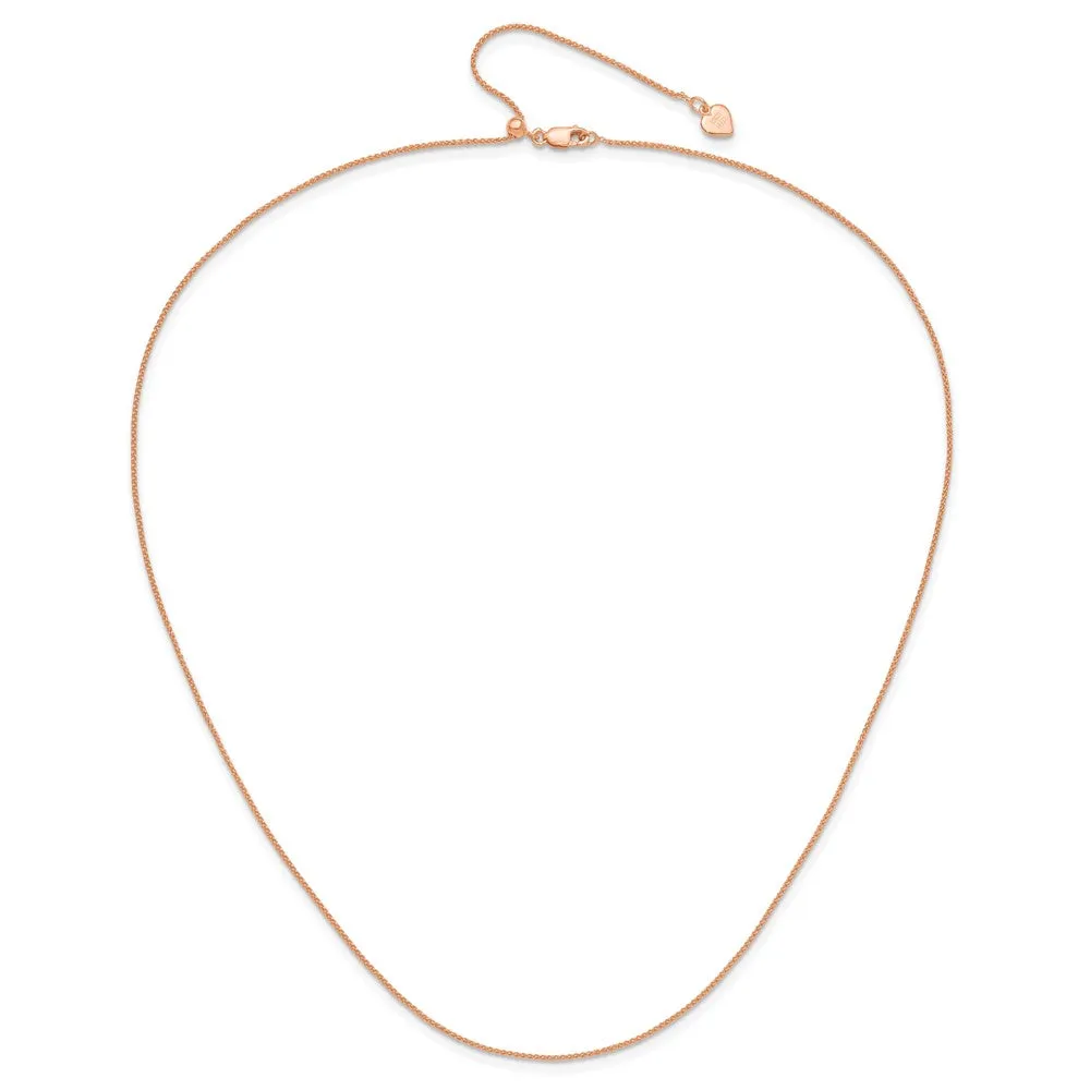 Sterling Silver Rose Gold-plated Adjustable 1mm Spiga Chain