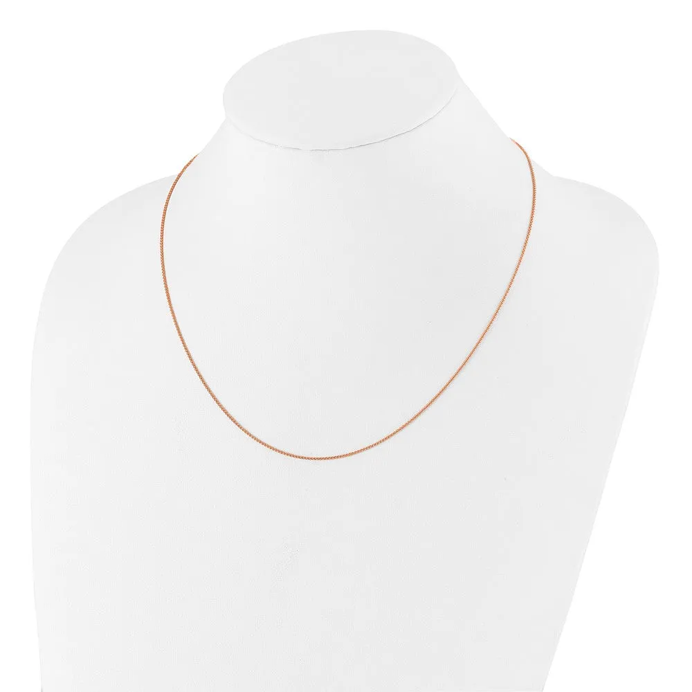 Sterling Silver Rose Gold-plated Adjustable 1mm Spiga Chain