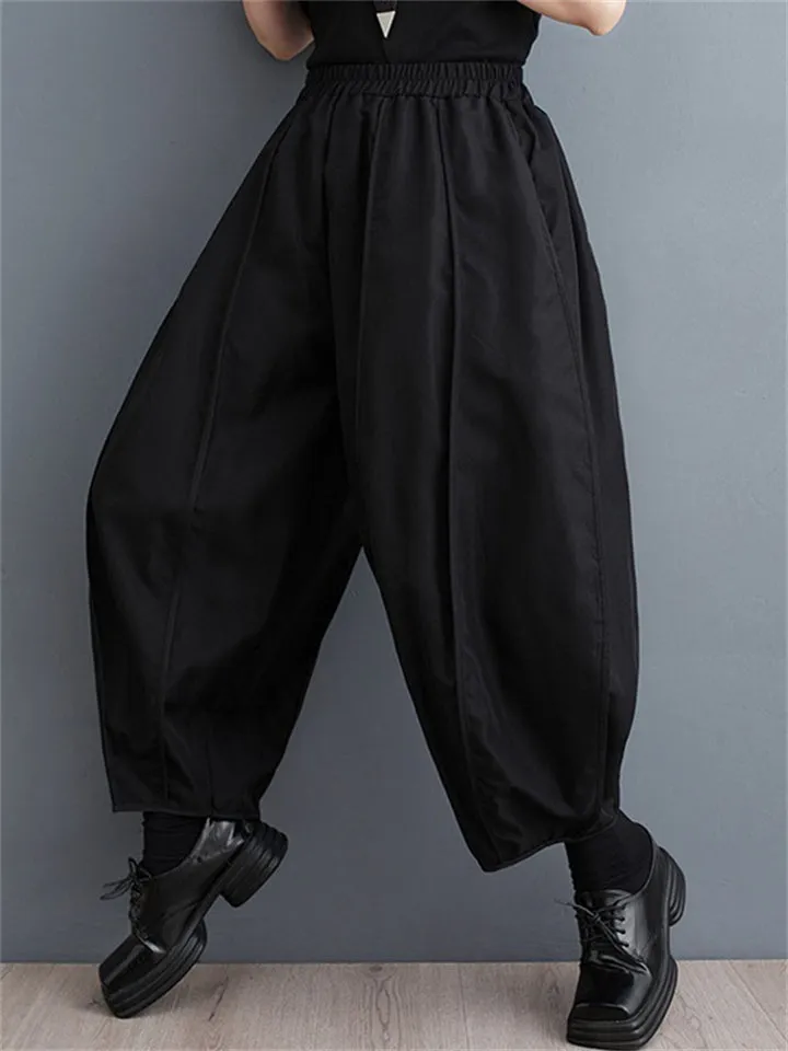 Stylish High-Rise Oversized Pleated Harem Pants for Women