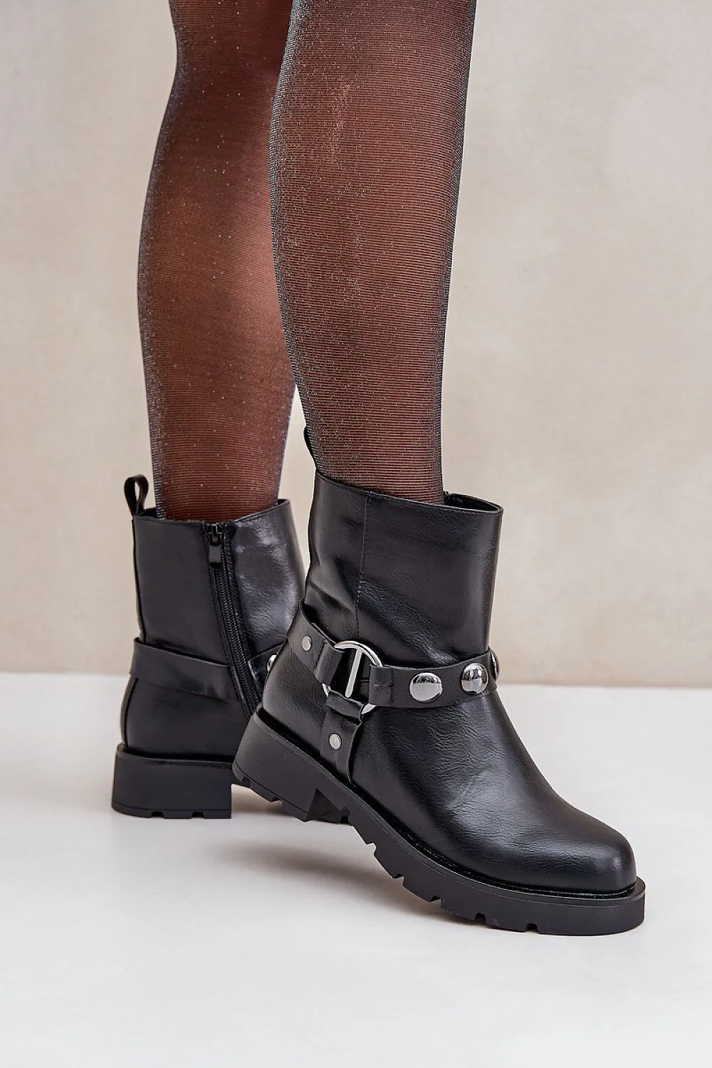 Stylish women's black ankle boots