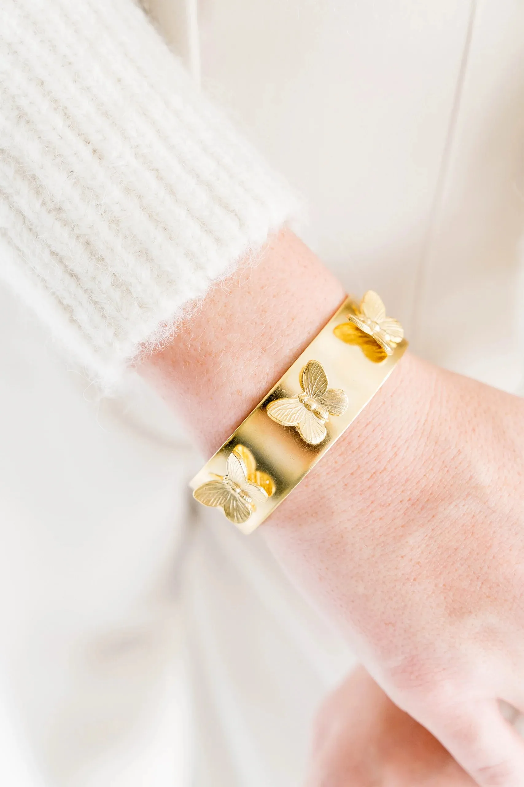 Susan Shaw | Gold Butterfly Cuff Bracelet