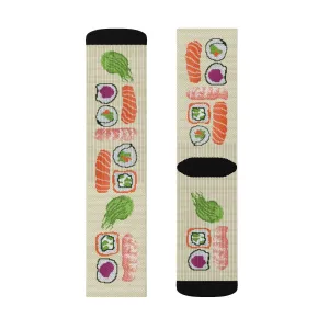 Sushi 8-Bit Adult Crew Socks