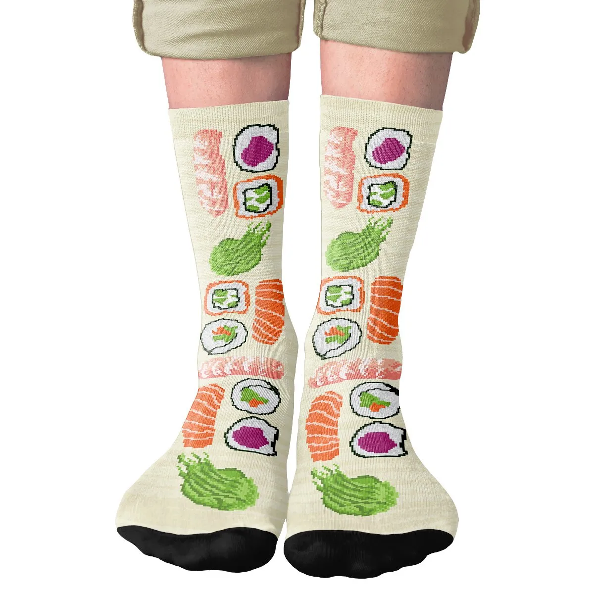 Sushi 8-Bit Adult Crew Socks