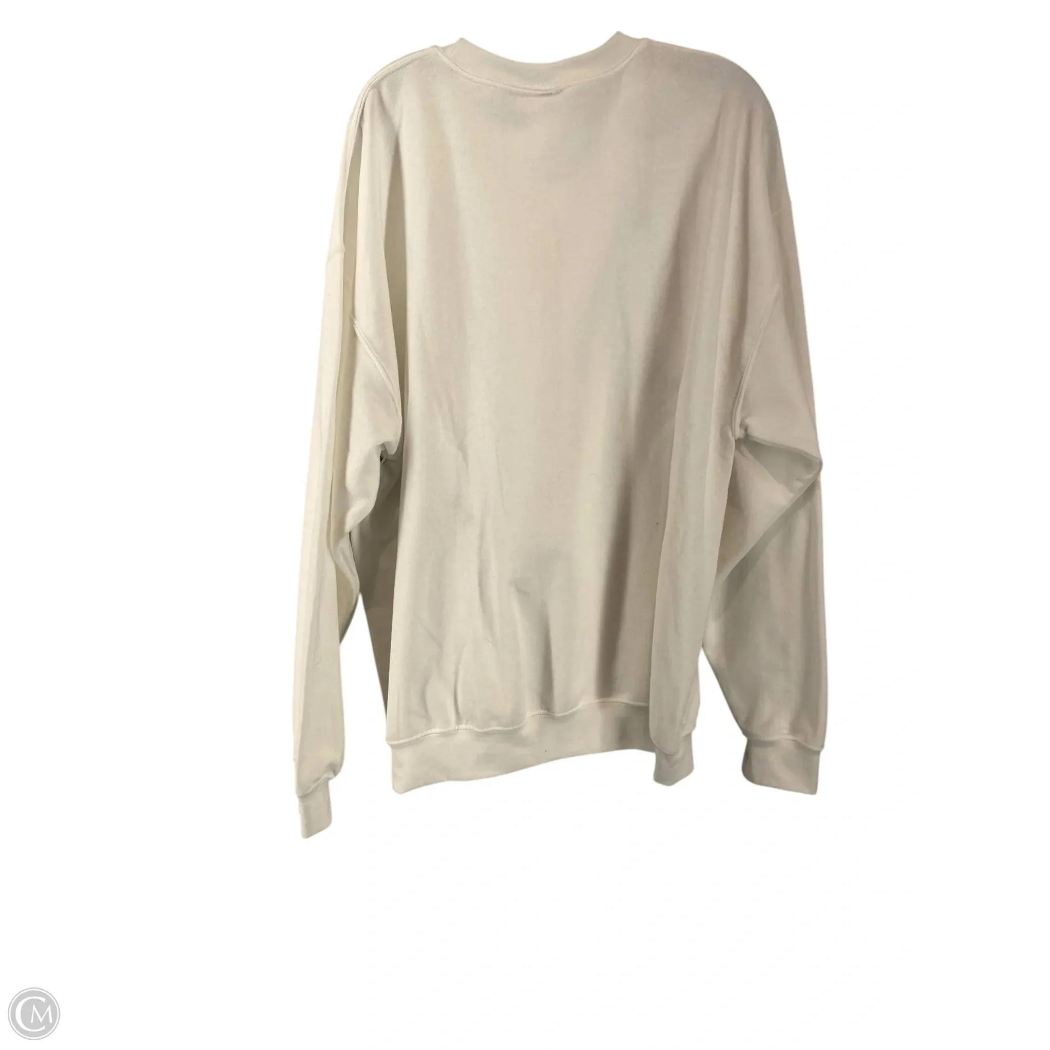 Sweatshirt Crewneck By Clothes Mentor In White, Size: L