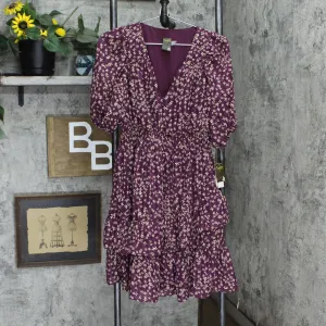 Taylor Women's Tiered-Hem Peasant Dress 2971M Byzantine Latte Purple 6
